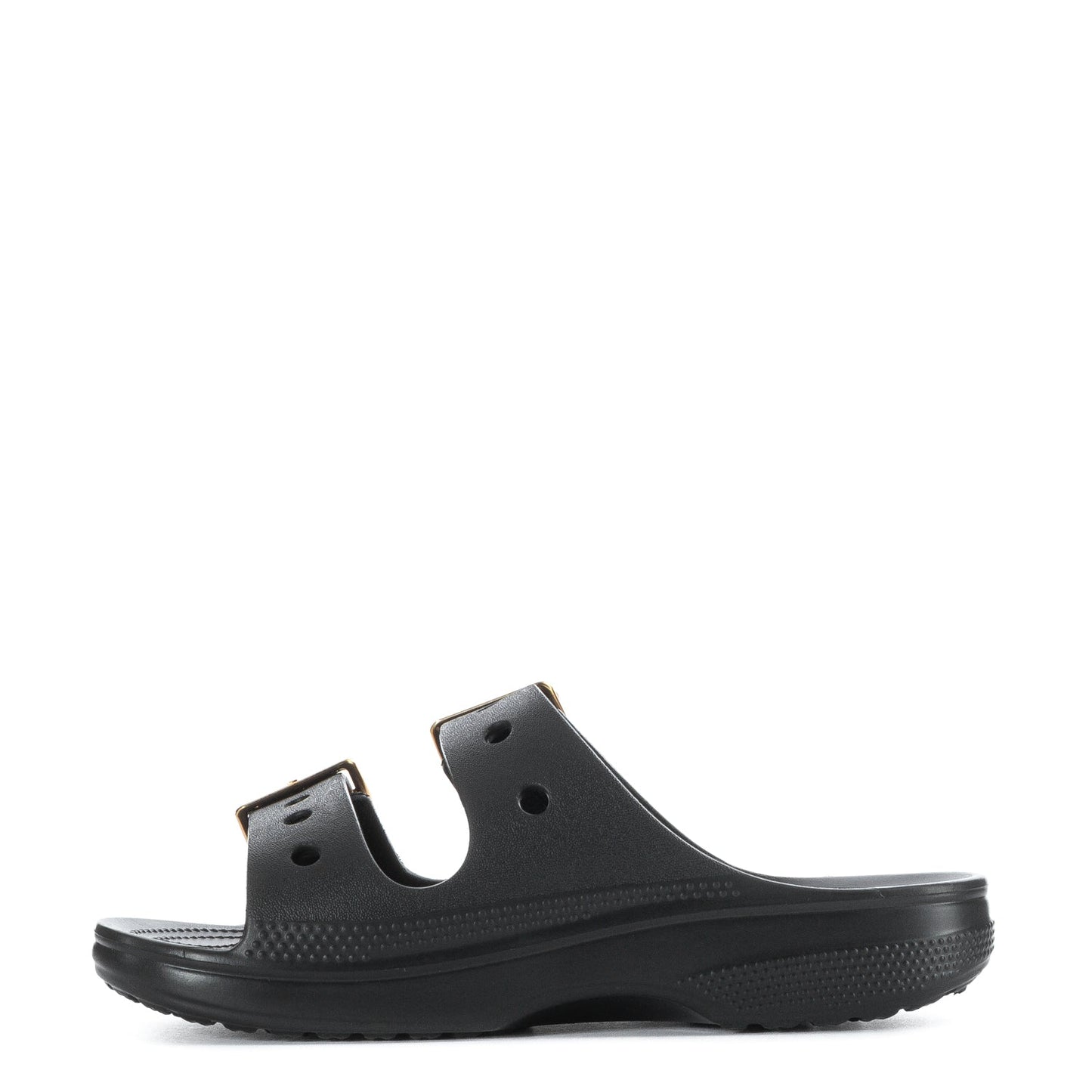 Crocs Women's Saturday Metallic Buckle Sandal - Black / Gold